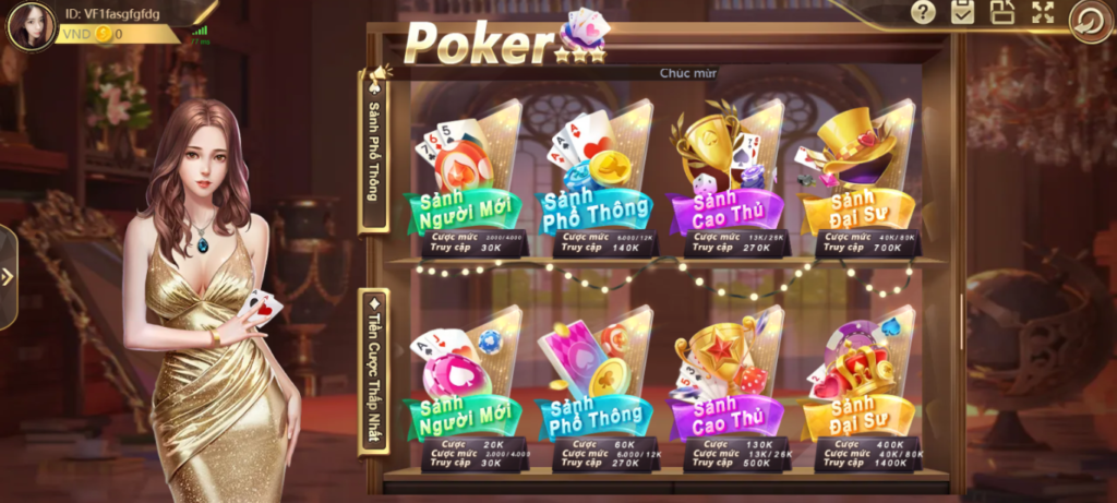 Sảnh game bài xì tố đổi thưởng